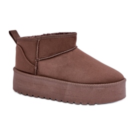 Botas de nieve mujer con plataforma en ante marrón
