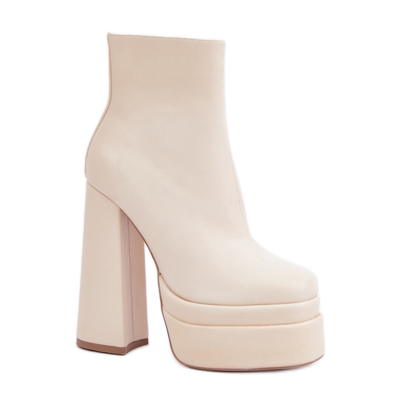 Botas plataforma mujer beige