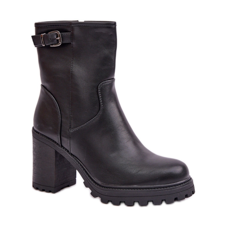 Botines negros de tacón elegantes para mujer