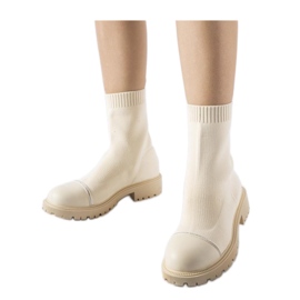Botines calcetín beige con pedrería Vail - Solea