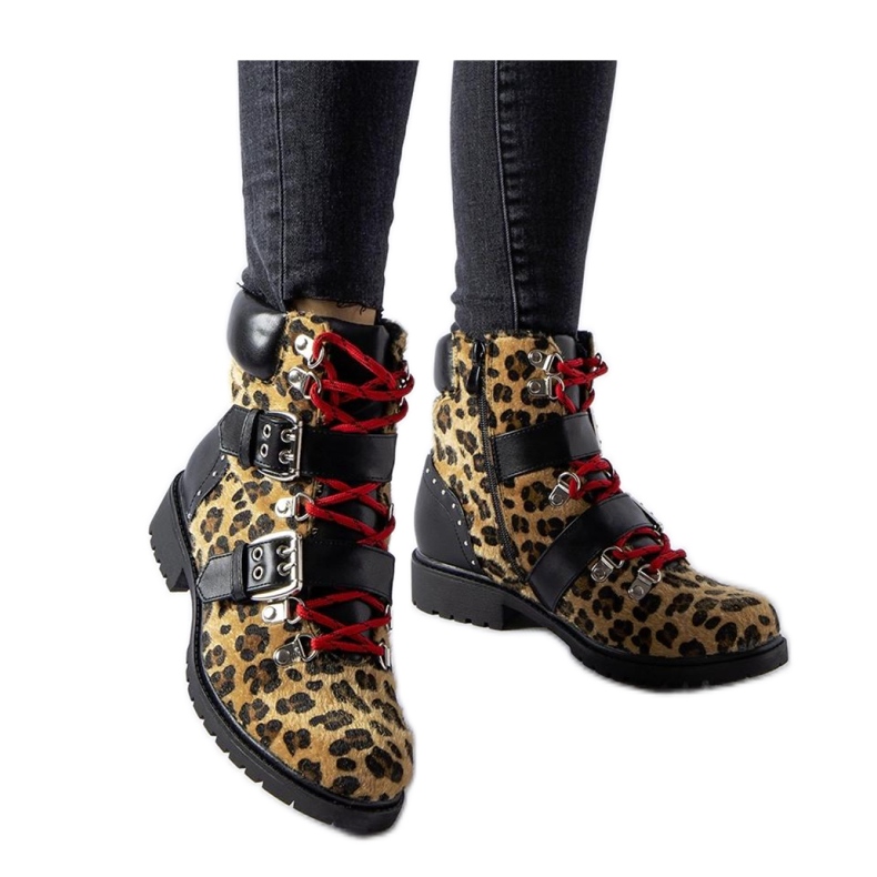 Botines estampado leopardo negro y beige Baltimore - Solea Botines estampado leopardo negro y beige Baltimore - Solea