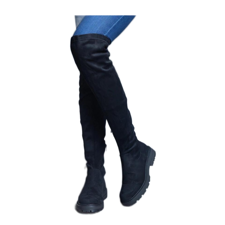 Botas largas negras con suela plana de Tromi - Solea negro Botas largas negras con suela plana de Tromi - Solea negro