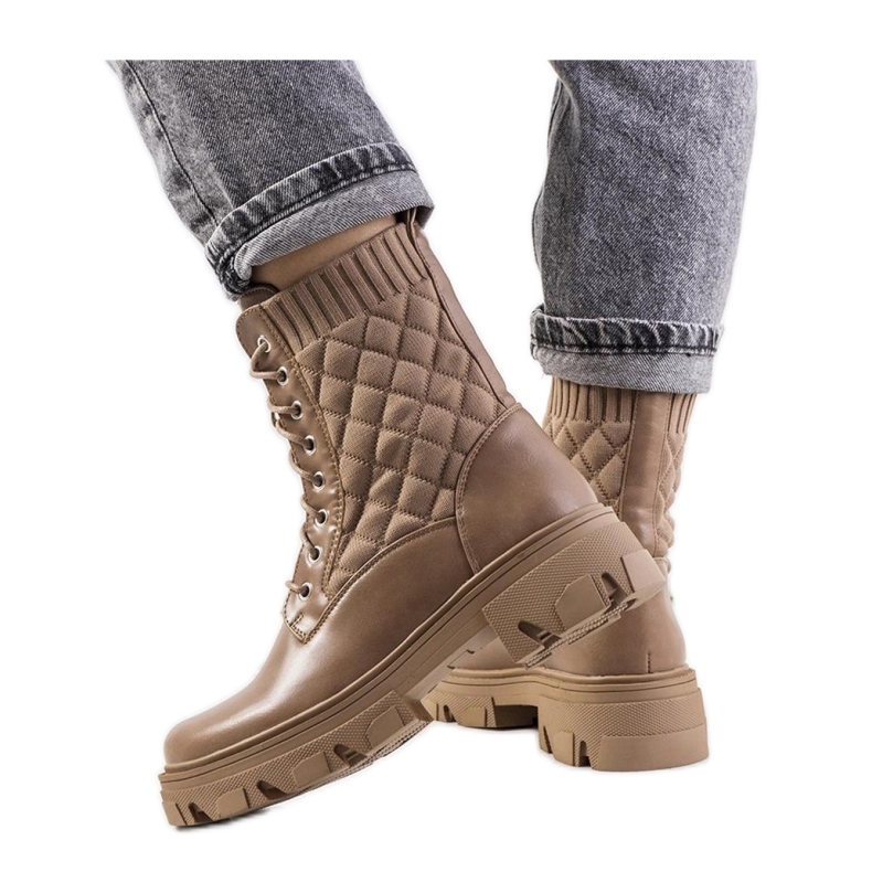 Botines marrones con parte superior tipo calcetín de Lujan - Solea marrón Botines marrones con parte superior tipo calcetín de Lujan - Solea marrón