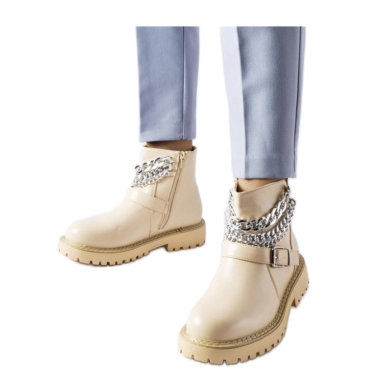 Botines beige con cadenas decorativas Mezzavia - Solea
