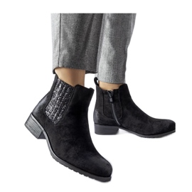 Botines planos negros con aplicación decorativa Arnoux - Solea