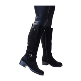 Botas por encima de la rodilla de ante ecológico con aislamiento negro de Castelvetro - Solea