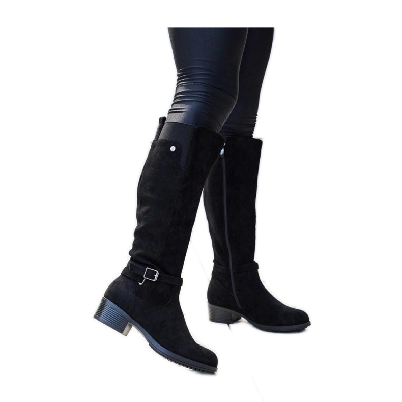 Botas por encima de la rodilla de ante ecológico con aislamiento negro de Castelvetro - Solea