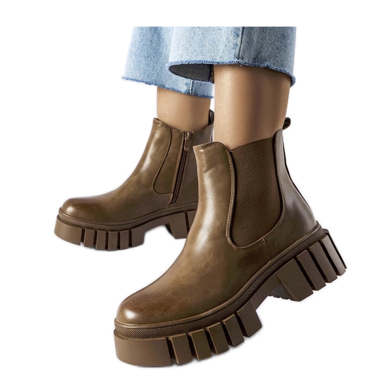 Botas Chelsea con plataforma marrones de Giusy - Solea marrón