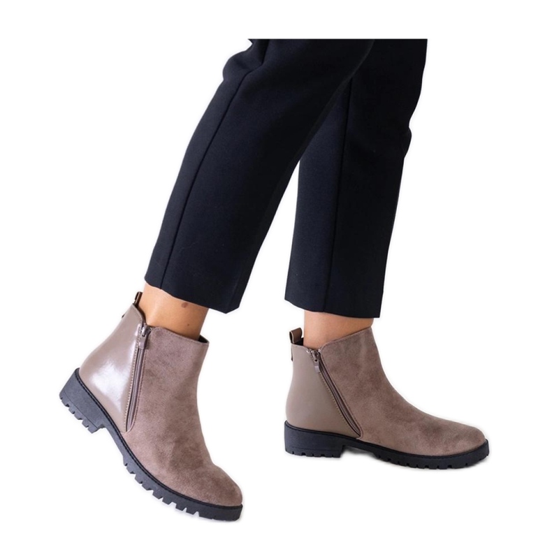 Botas marrones con plataforma en ante ecológico Kirla - Solea marrón