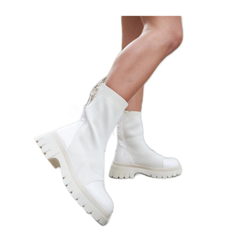 Botines calcetín charol beige de Albertina - Solea