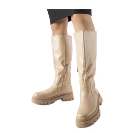 Botas clásicas planas beige de Christien - Solea
