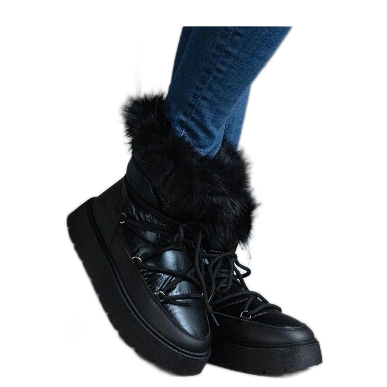 Botas de nieve aislantes negras con pelo Arilla - Solea negro