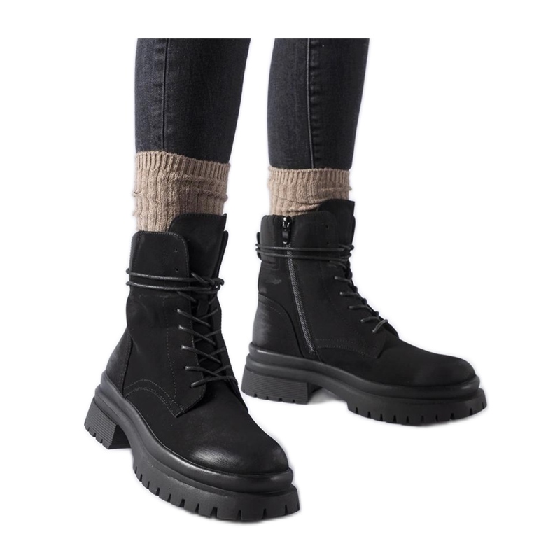 Botas negras con puntera desgastada, Vadnais - Solea negro Botas negras con puntera desgastada, Vadnais - Solea negro