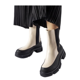 Botines slip-on beige y negro de Faisal - Solea