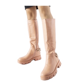 Botas planas rosas con cadena Armand - Solea