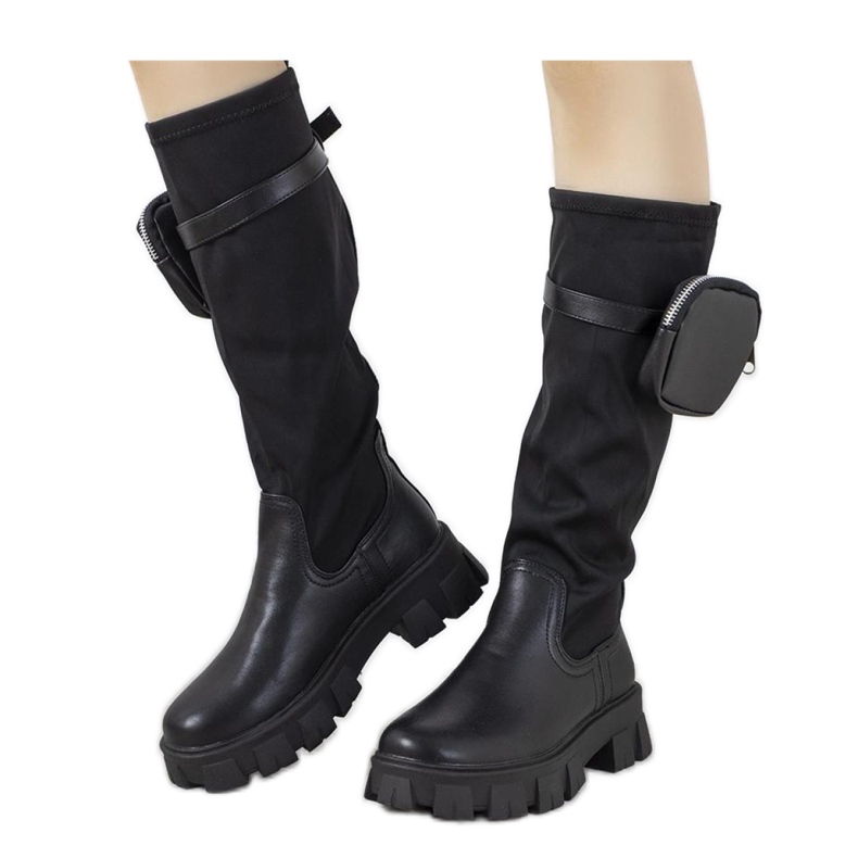 Botas negras con bolso Joly - Solea negro Botas negras con bolso Joly - Solea negro