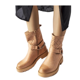 Botines beige calados con cadena de Procopio - Solea
