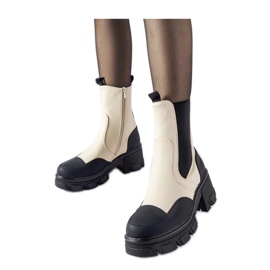 Botines slip-on masivos beige y negro de Mafalda - Solea Botines slip-on masivos beige y negro de Mafalda - Solea