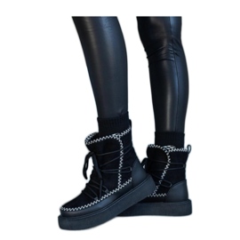 Botas de nieve de plataforma negras con cordones decoradas con bordado Mckenzie - Solea negro