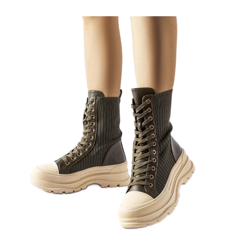 Botines verde oscuro con suela gruesa ligera Vitto - Solea