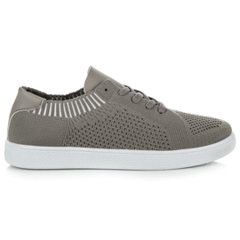 Ideal Shoes Deportivas de mujer textil gris