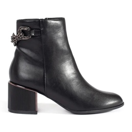 Goodin Botines negros de mujer con tacón elegante