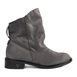 Shelvt Botines grises con parte superior con volantes.