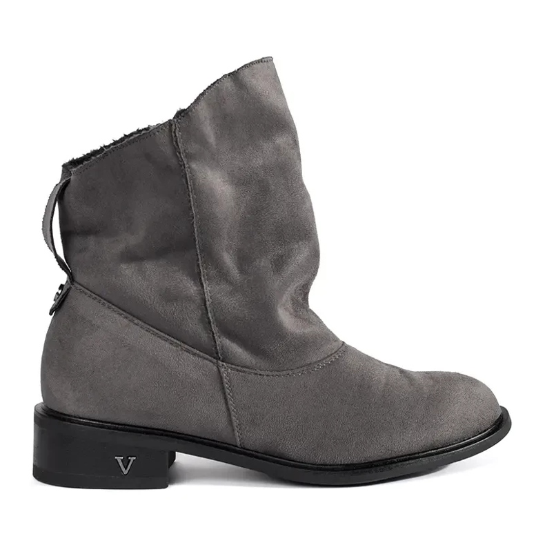 Shelvt Botines grises con parte superior con volantes.