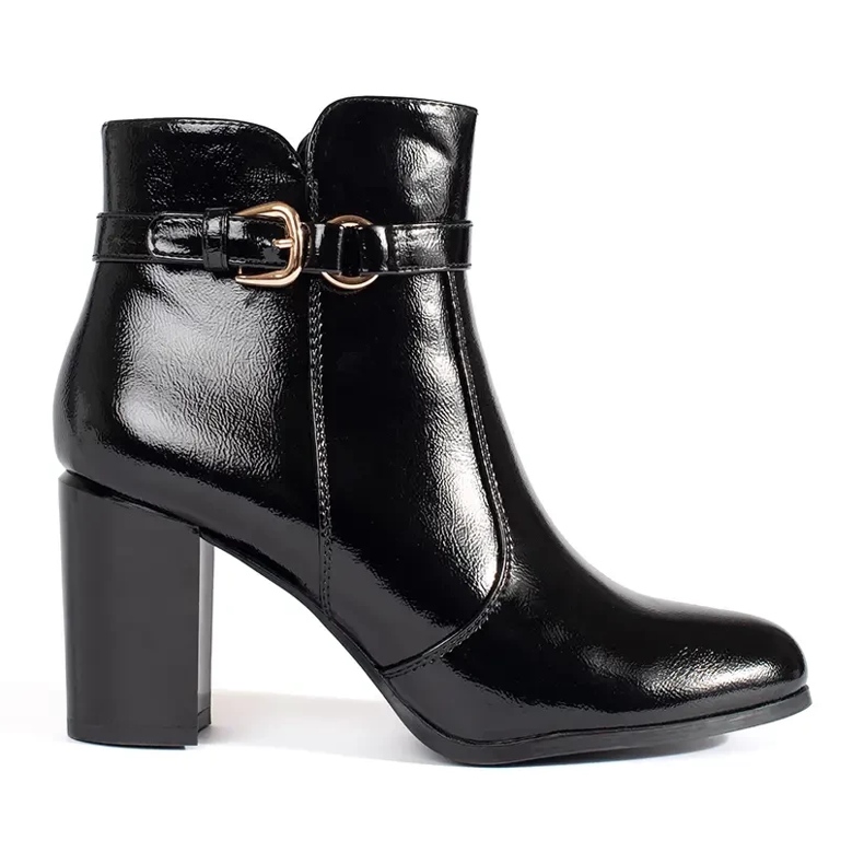 Botines de tacón de charol negro de Sergio Leone