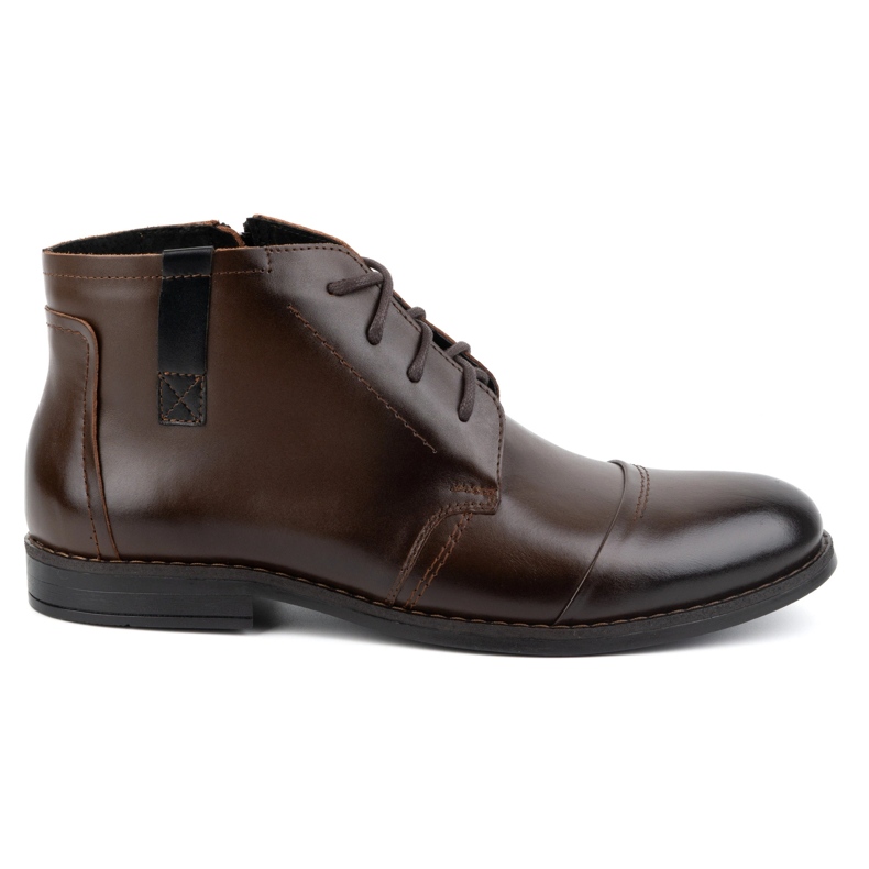 Olivier Zapatos de invierno para hombre, botines elegantes 282LU, marrón oscuro
