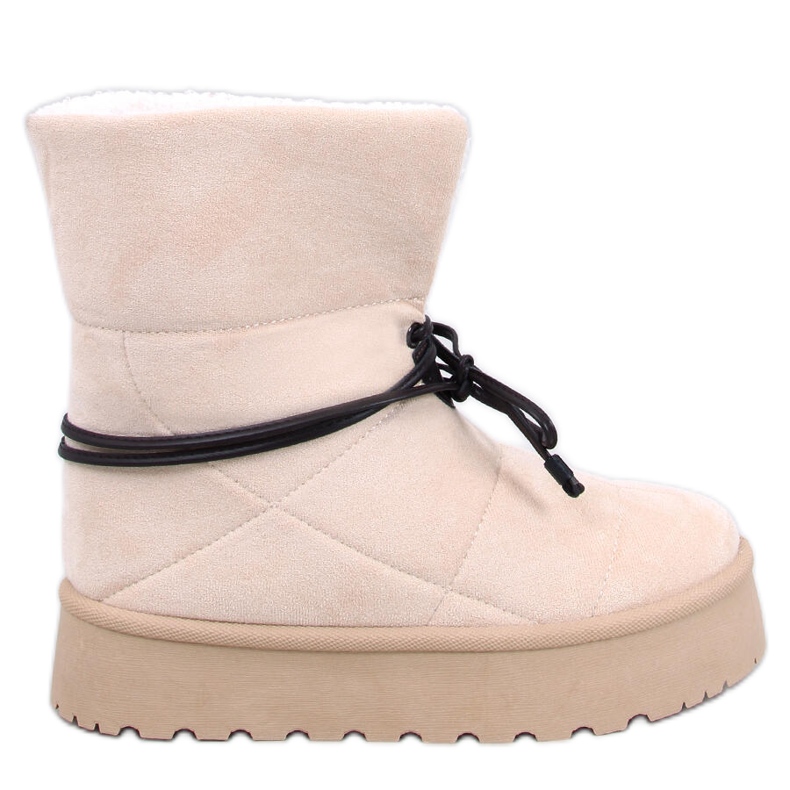 Botas de nieve de piel de oveja beige