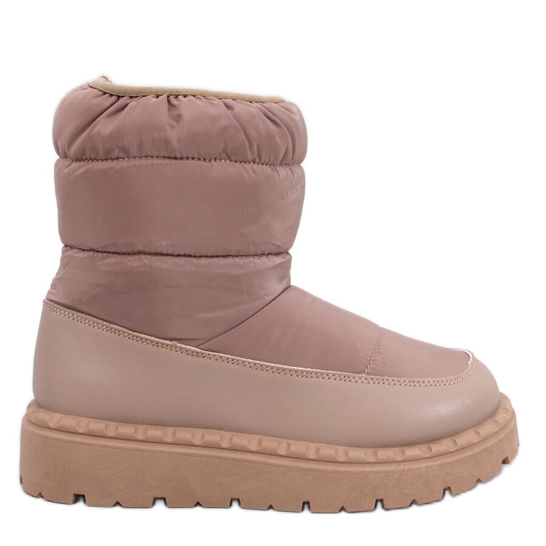 Botas de nieve de nailon caqui marrón