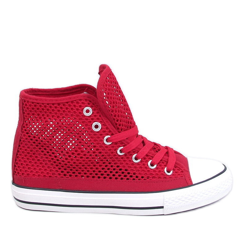 Zapatillas altas caladas rojas rojo