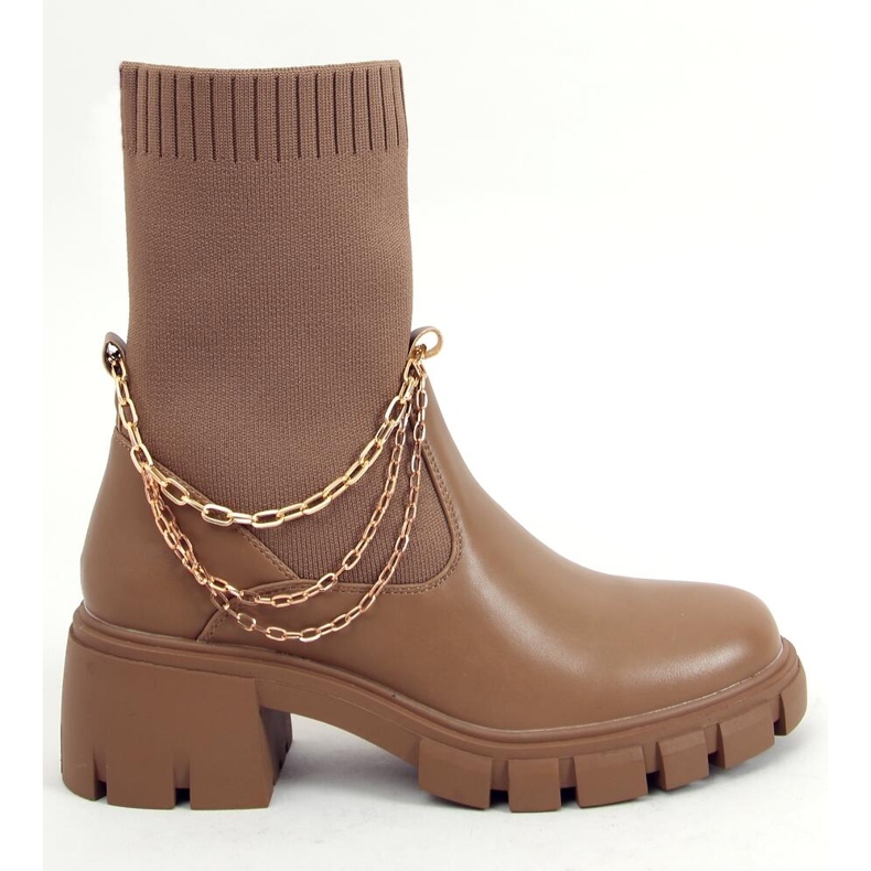 Botas calcetín caqui beige