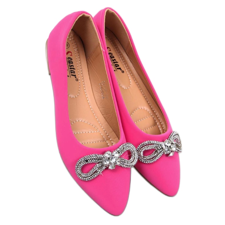 Bailarinas elegantes con circonitas. rosado