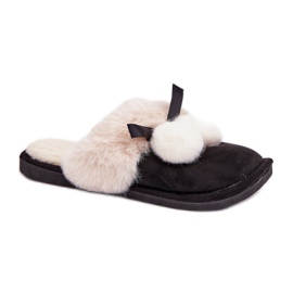 Zapatillas de mujer con pelo suave. negro