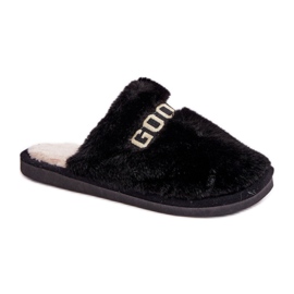 Zapatillas de mujer de pelo suave. negro Zapatillas de mujer de pelo suave. negro