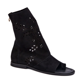 Zazoo 3437 Sandalias superiores negras negro