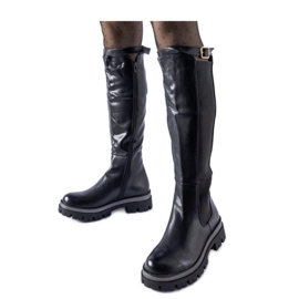 Botas enormes negras con cinturón decorativo de Stuart - Solea negro