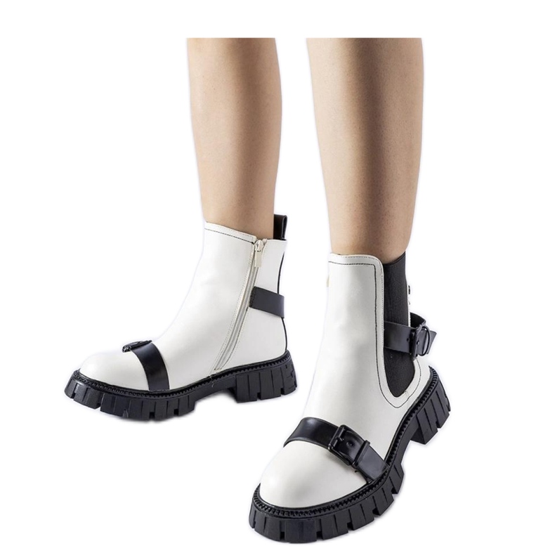 Botines blancos con suela maciza de Fontarine - Solea Botines blancos con suela maciza de Fontarine - Solea