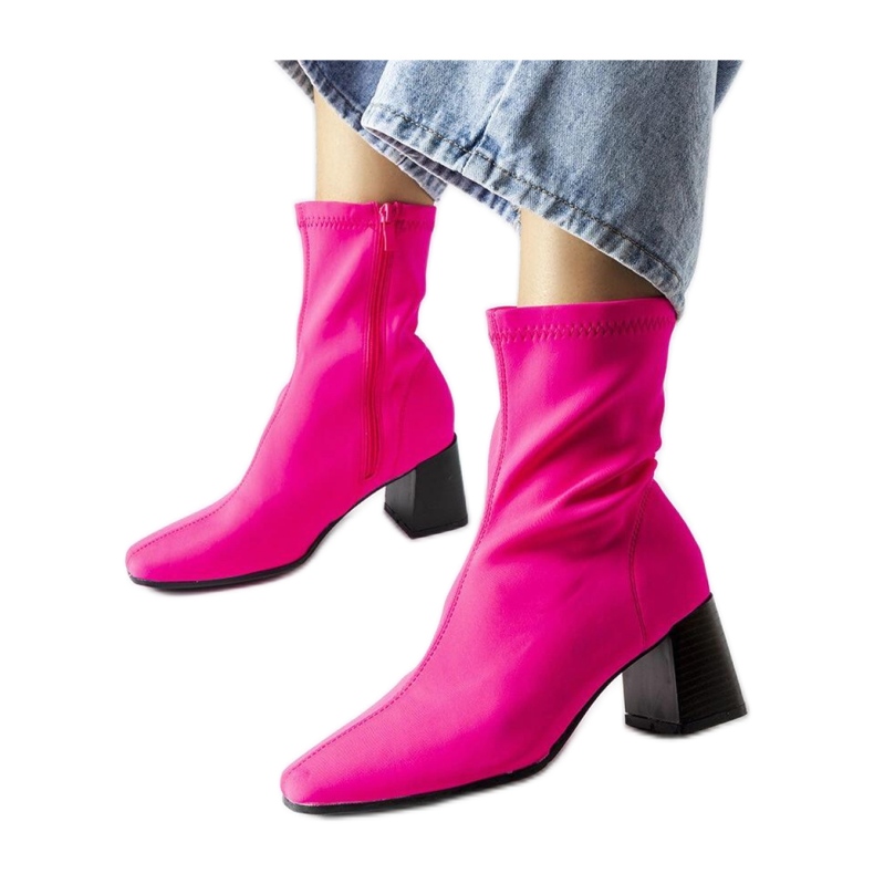 Botines raso rosa Laforgen - Solea rosado Botines raso rosa Laforgen - Solea rosado