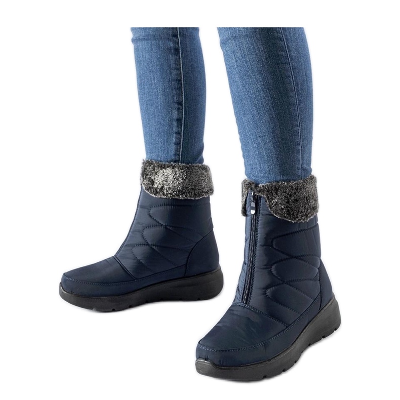 Botas de nieve con cuña azul marino de Brownton - Solea Botas de nieve con cuña azul marino de Brownton - Solea