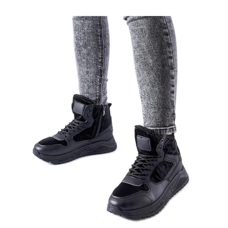 Zapatillas altas negras con aislamiento de Malles - Solea negro