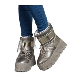 Botas de nieve doradas con plataforma con inserciones de charol Losta - Solea
