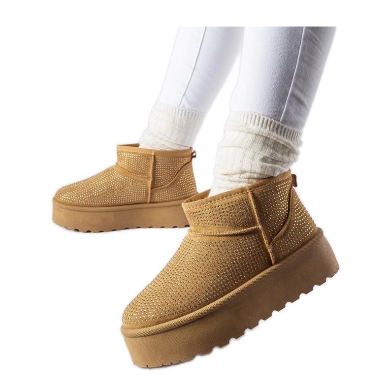 Botas de nieve marrones con circonitas. marrón Botas de nieve marrones con circonitas. marrón