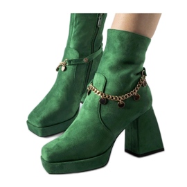 Botines aislantes verdes con colgante.