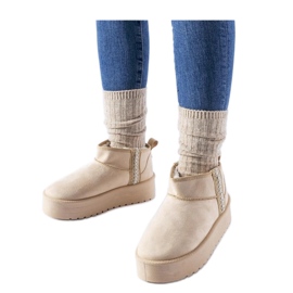 Botas de nieve con plataforma beige