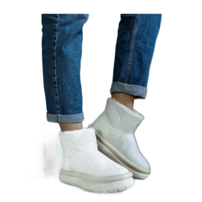 Botas de nieve con plataforma cálida beige