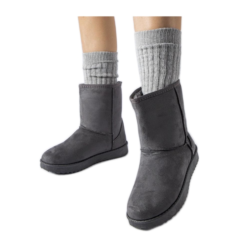 Botas de nieve clásicas con aislamiento gris