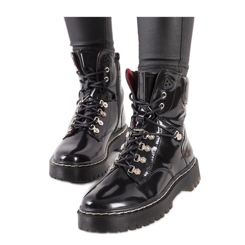 Botas de charol negras negro
